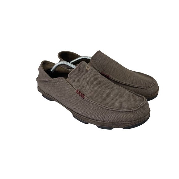 OluKai Other - Olukai Moloa Kapa Canvas Slip On Drop in Heel Loafers Casual Shoes Mens size 13